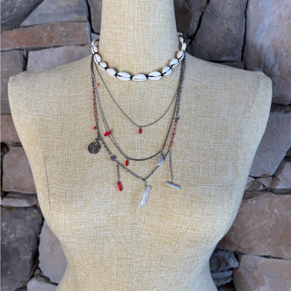 New🌟Free People-Shell and Bead Layered Necklace